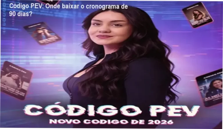 Imagem mostrando a capa do Código PEV e instruções de download oficial