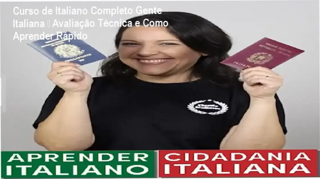 Tela do Curso de Italiano Completo Gente Italiana mostrando módulos de A1 a B2