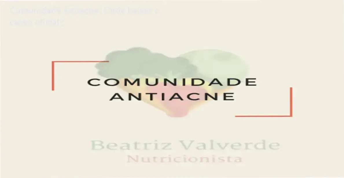 Tela mostrando acesso ao curso online da Comunidade Antiacne