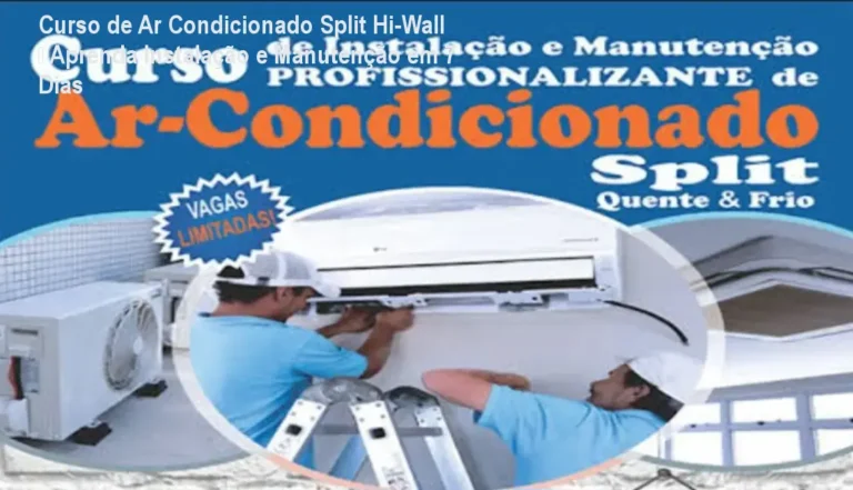 Instalação de ar condicionado split Hi-Wall feita por estudante do curso de Hudson Lopes