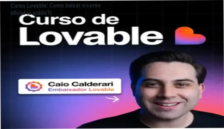 Tela mostrando a página oficial de download do Curso de Lovable
