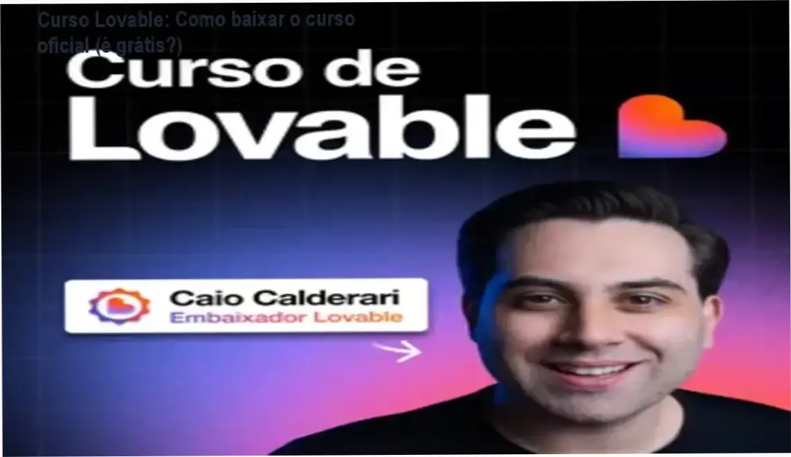 Tela mostrando a página oficial de download do Curso de Lovable