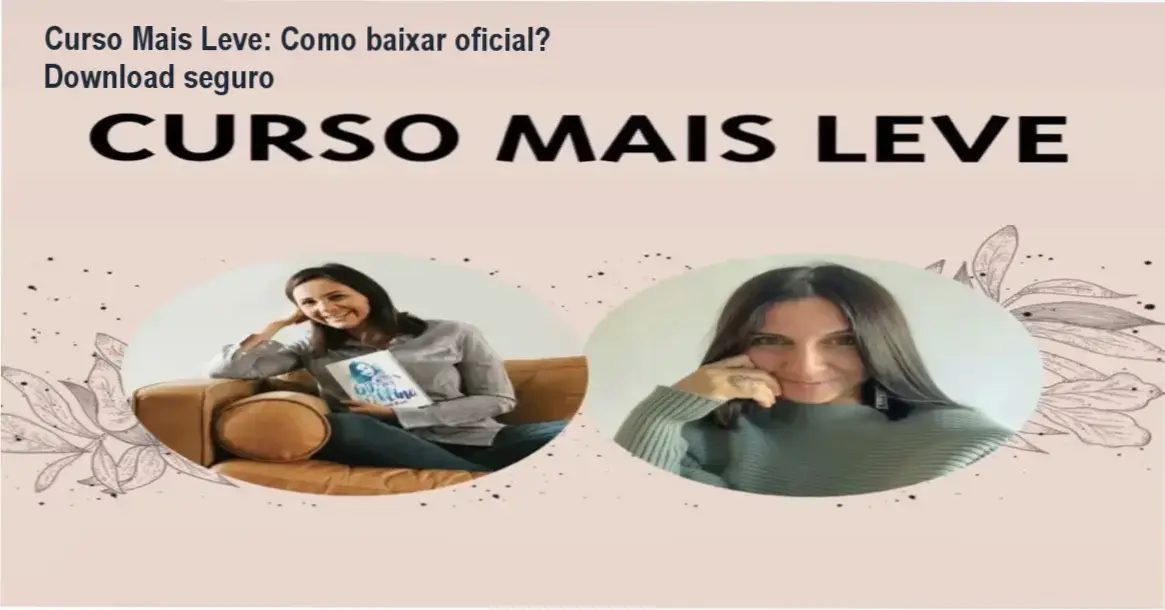 Imagem ilustrando o acesso ao Curso Mais Leve em áudio, com destaque para o botão de download seguro no site oficial