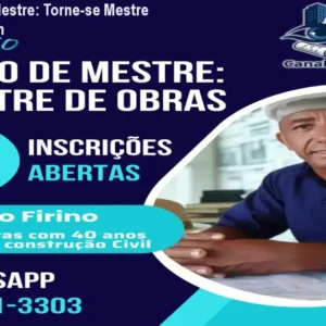 O Catálogo de Cursos 14 https://cursoss.com.br/o-catalogo-de-cursos/ Curso Visão de Mestre: Torne-se Mestre de Obras em 120h