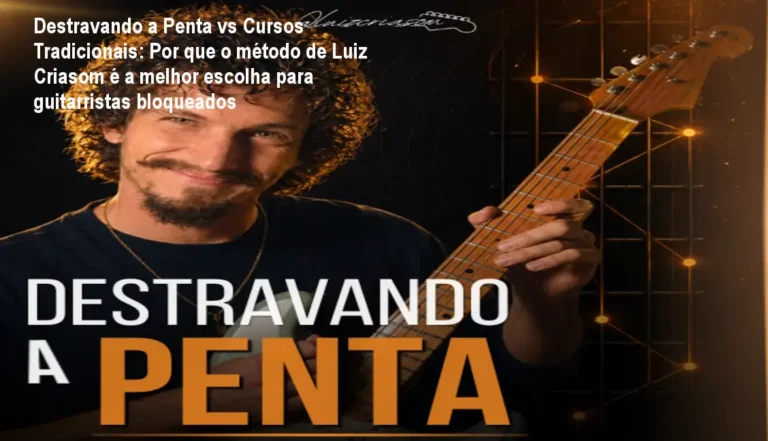 Guitarrista usando o método visual de rotas da escala pentatônica do curso Destravando a Penta