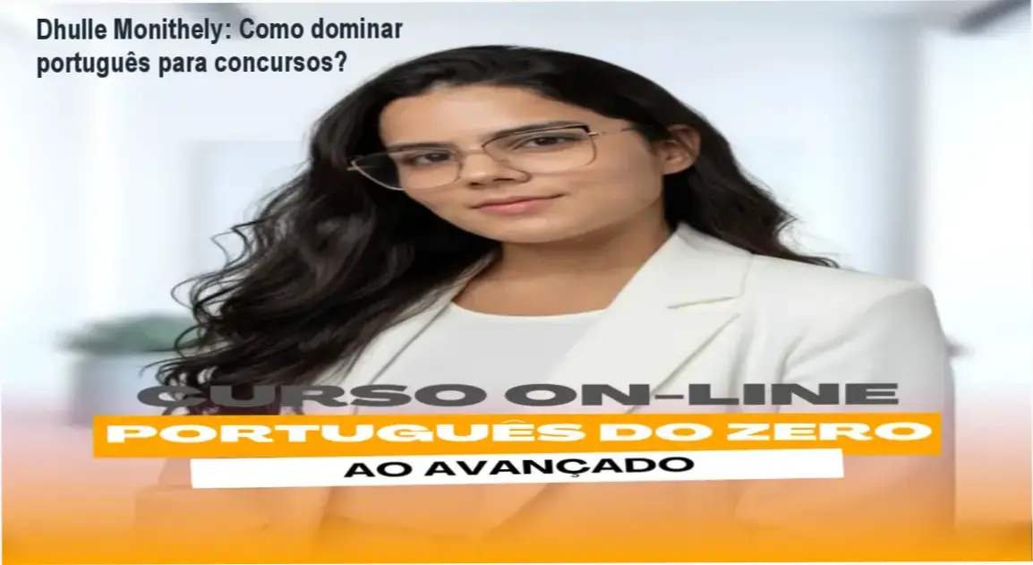 Capa do curso Português do Zero de Dhulle Monithely enfocando gramática e interpretação para concursos
