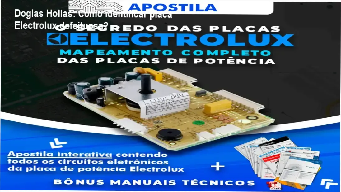 Capa da Apostila Segredo das Placas Electrolux de Doglas Hollas mostrando diagramas de circuitos