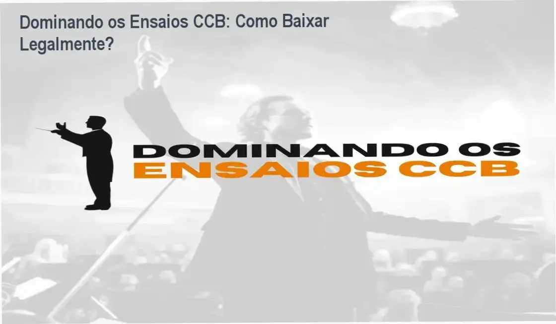Capa do curso Dominando os Ensaios CCB mostrando instrumentos da orquestra