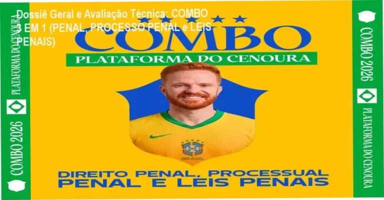 Gráfico de desempenho técnico do ecossistema COMBO 3 EM 1 (PENAL, PROCESSO PENAL e LEIS PENAIS)