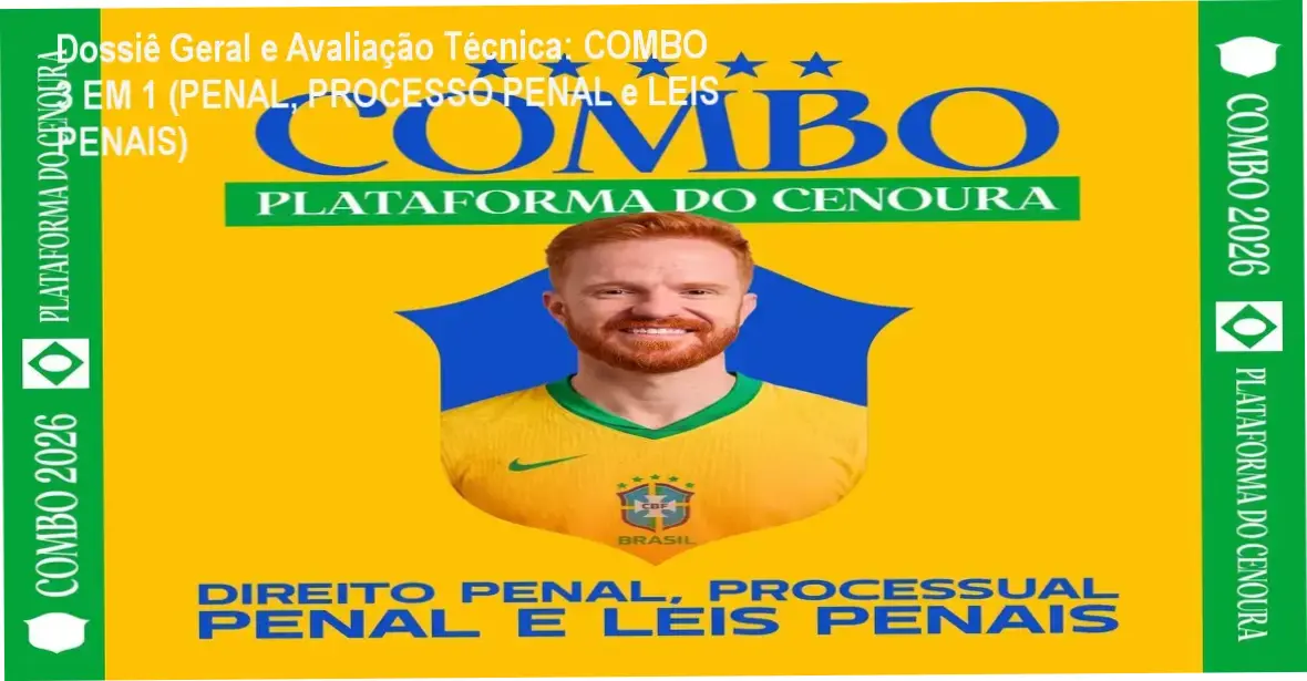 Gráfico de desempenho técnico do ecossistema COMBO 3 EM 1 (PENAL, PROCESSO PENAL e LEIS PENAIS)