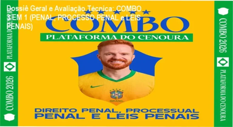 Gráfico de desempenho técnico do ecossistema COMBO 3 EM 1 (PENAL, PROCESSO PENAL e LEIS PENAIS)