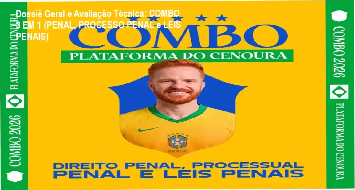 Gráfico de desempenho técnico do ecossistema COMBO 3 EM 1 (PENAL, PROCESSO PENAL e LEIS PENAIS)