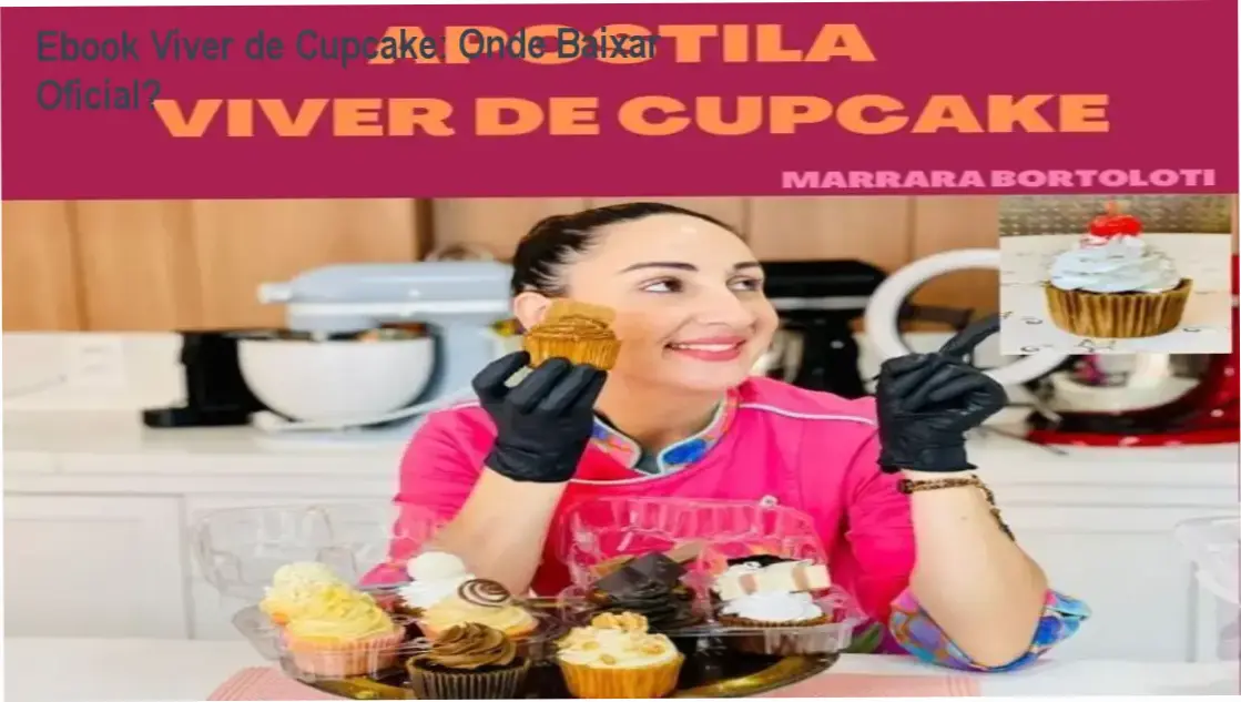 Capa do Ebook Viver de Cupcake mostrando um cupcake gourmet com destaque para a edição digital