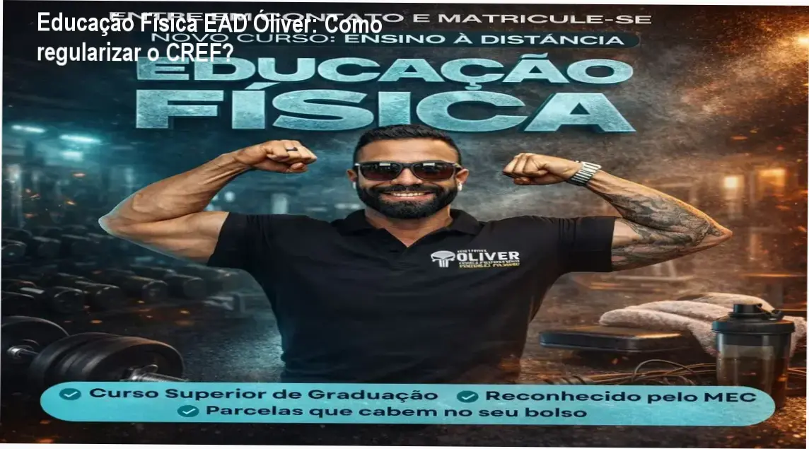 Estudante acessando o portal da Educação Física EAD Óliver para regularizar o registro no CREF