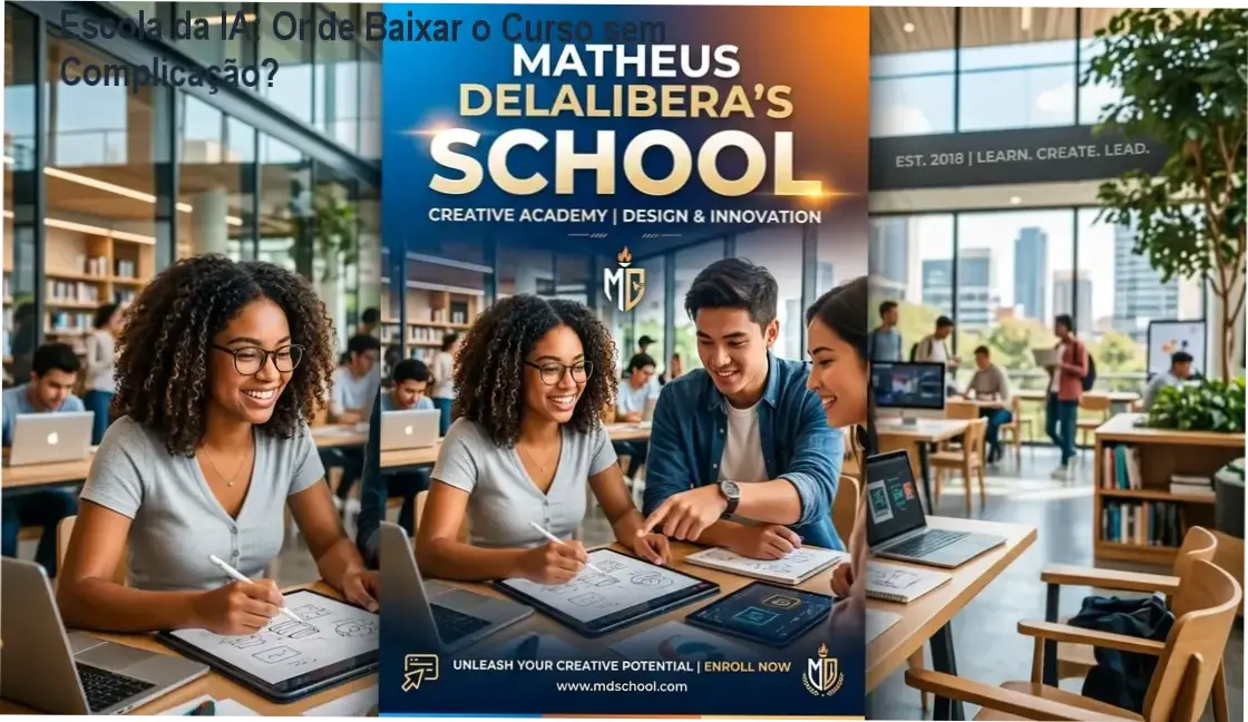 Captura de tela mostrando a página oficial de download da Escola da IA com destaque para o botão de acesso ao curso