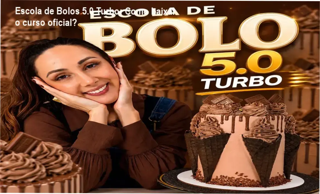 Tela mostrando a página oficial para download da Escola de Bolos 5.0 Turbo