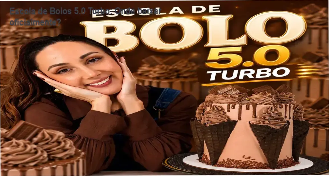 Tela mostrando a página oficial de download da Escola de Bolos 5.0 Turbo