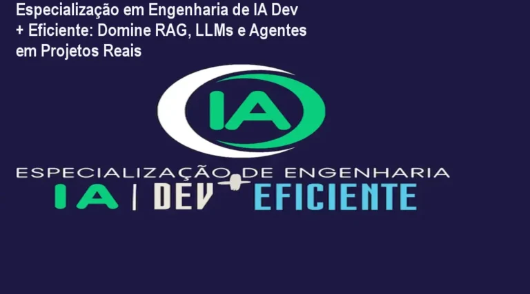 Imagem da Especialização em Engenharia de IA Dev + Eficiente mostrando código de IA conectado a dados reais