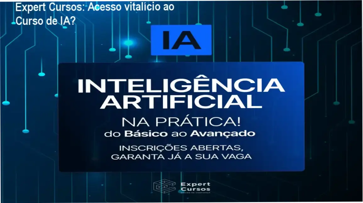 Curso de Inteligência Artificial da Expert Cursos mostrando certificado e aulas práticas