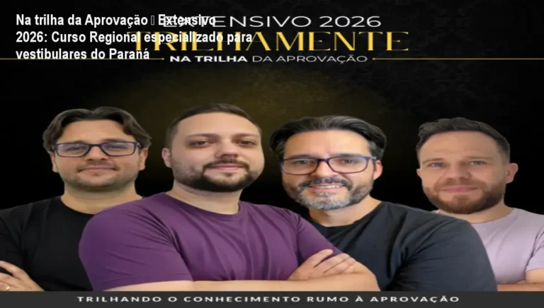 Na trilha da Aprovação – Extensivo 2026: Curso Regional especializado para vestibulares do Paraná 1 https://cursoss.com.br/post-4/ Imagem do curso Extensivo 2026 do Professor JV mostrando a trilha de aprovação para vestibulares do Paraná