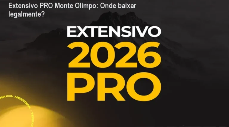 Tela mostrando o curso Extensivo PRO Monte Olimpo com destaque para opções de download oficial