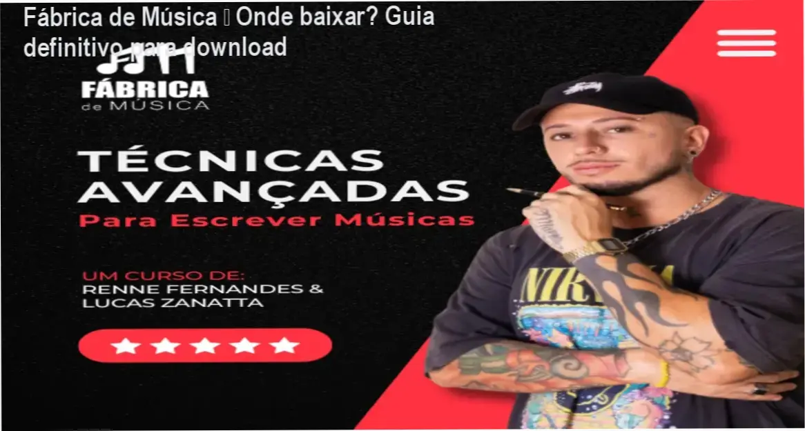 Capa do curso Fábrica de Música mostrando técnicas avançadas de composição