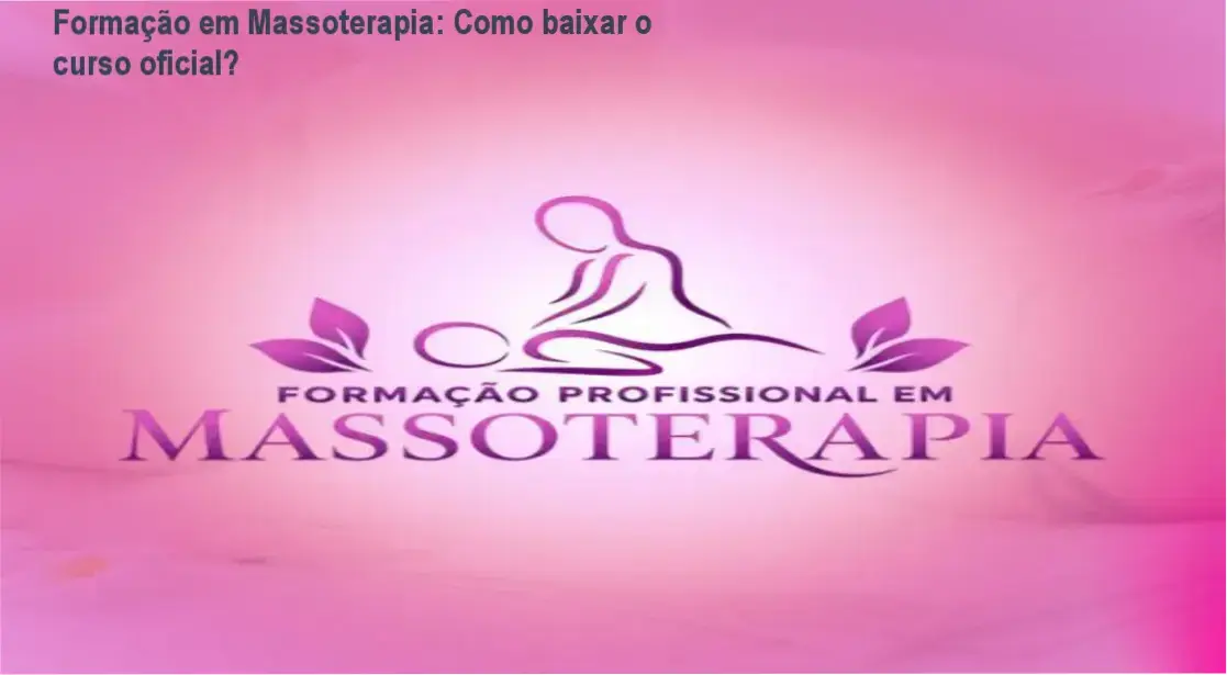 Tela mostrando a página de download oficial da Formação em Massoterapia