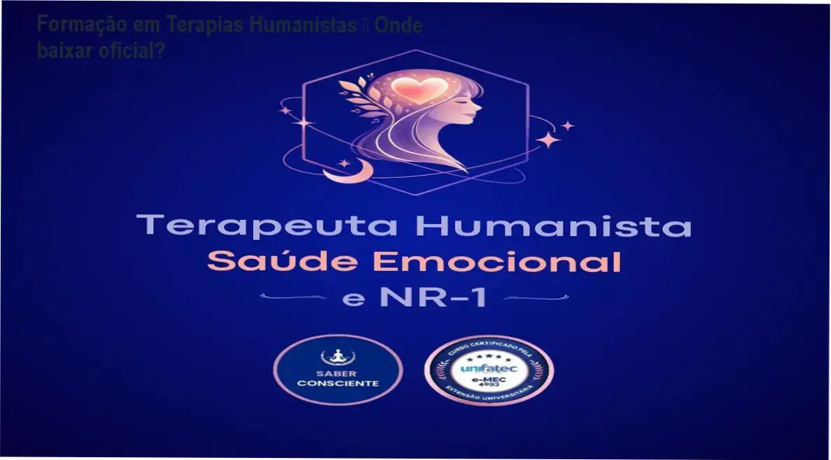 Tela do curso Formação em Terapias Humanistas mostrando acesso ao conteúdo oficial