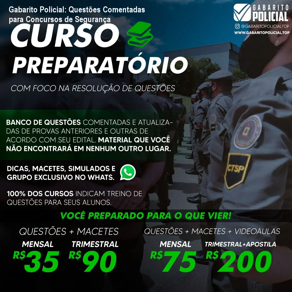 Gabarito Policial: Questões Comentadas para Concursos de Segurança 1 https://cursoss.com.br/cursos/gabarito-policial-durante-estudo-concursos/ Gabarito Policial: Questões Comentadas para Concursos de Segurança
