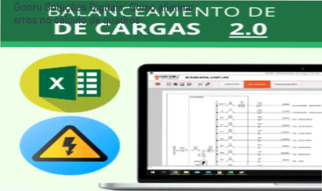 Tela da Planilha de Quadro de Cargas 2.0 mostrando cálculo automático de cargas elétricas