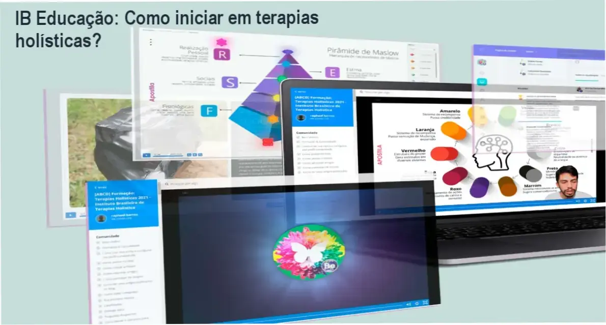 IB Educação apresentando a Formação Completa em Terapias Holísticas com mais de 70 cursos inclusos