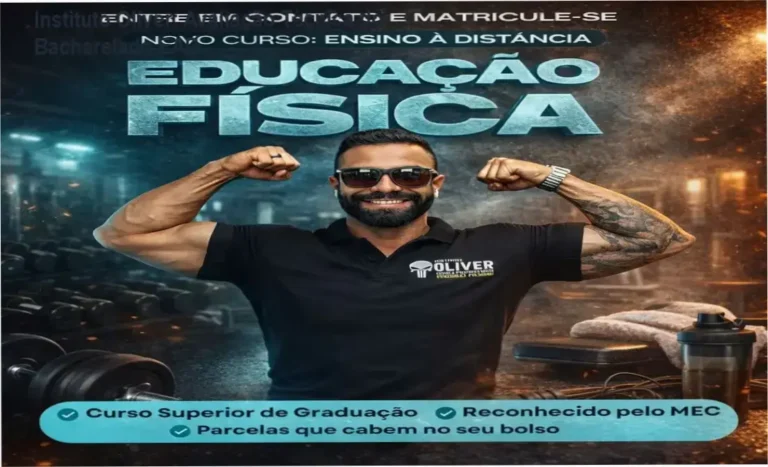Instituto Óliver oferecendo curso superior de Educação Física totalmente online