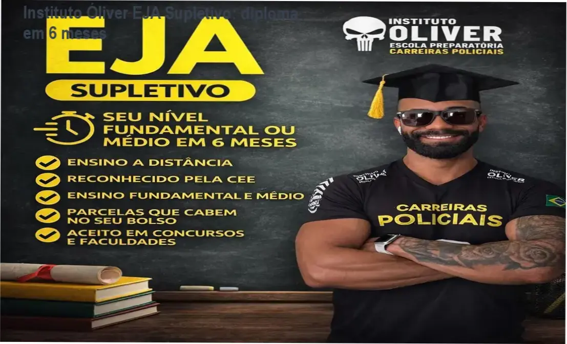 Instituto Óliver EJA Supletivo – investimento de R$1.260, 12x no cartão