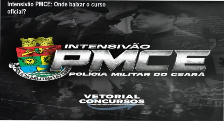 Imagem ilustrando o acesso ao curso Intensivão PMCE e o download oficial
