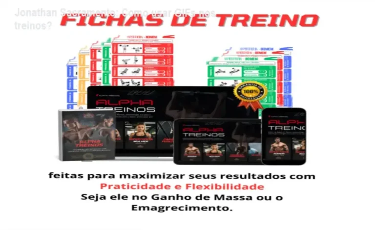 Jonathan Sacramento apresentando o Guia Completo de Treinos com GIFs e vídeos explicativos