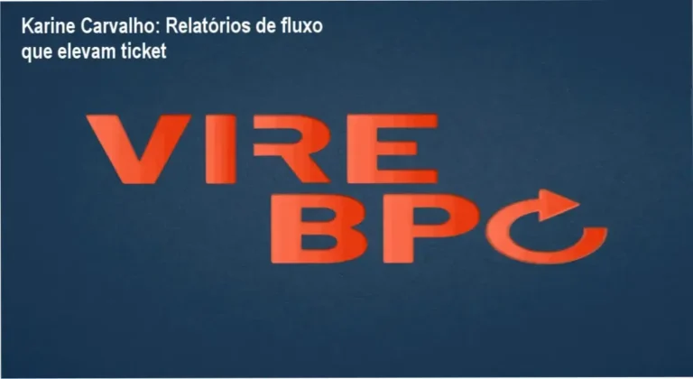 Contadora Karine Carvalho apresentando a Masterclass Fluxo de Caixa na Prática, foco em relatórios estratégicos para BPO