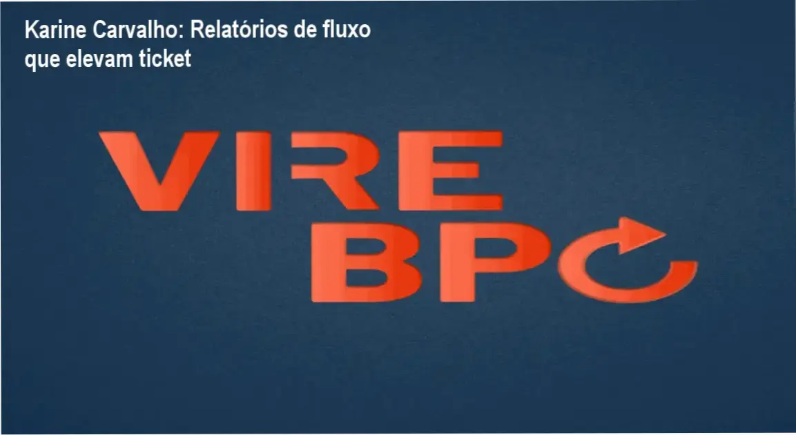 Contadora Karine Carvalho apresentando a Masterclass Fluxo de Caixa na Prática, foco em relatórios estratégicos para BPO