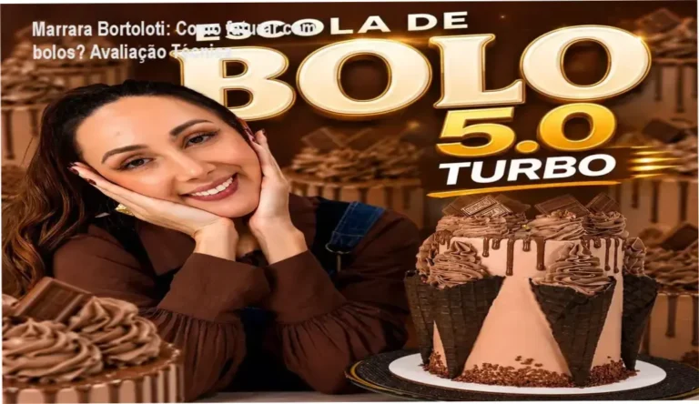 Marrara Bortoloti apresentando o curso Escola de Bolos 5.0 Turbo, foco em confeitaria para iniciantes