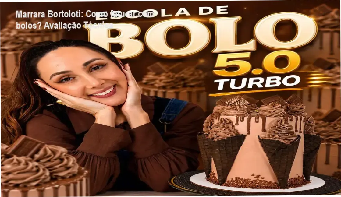 Marrara Bortoloti apresentando o curso Escola de Bolos 5.0 Turbo, foco em confeitaria para iniciantes