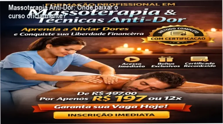 Tela do curso online Massoterapia e Técnicas Anti-Dor do Prof. Enf. Wendel José