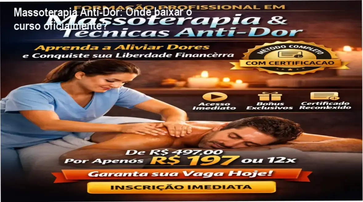 Tela do curso online Massoterapia e Técnicas Anti-Dor do Prof. Enf. Wendel José