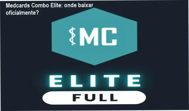 Tela do Medcards Combo Elite mostrando flashcards e interface de download oficial