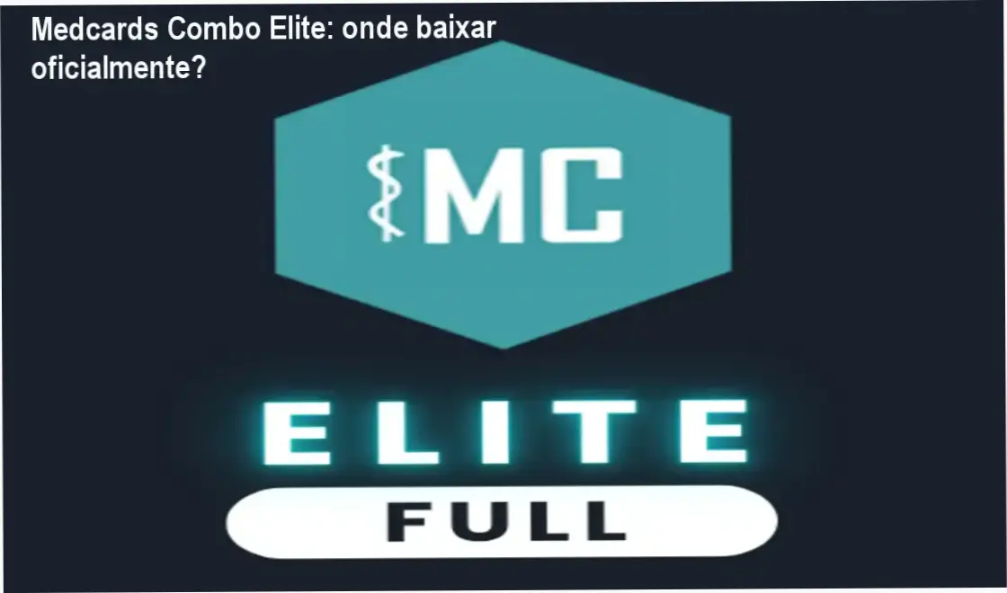 Tela do Medcards Combo Elite mostrando flashcards e interface de download oficial