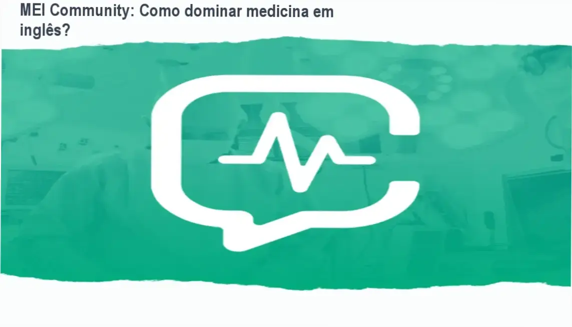 Tela da plataforma MEI Community mostrando aulas ao vivo de medicina em inglês