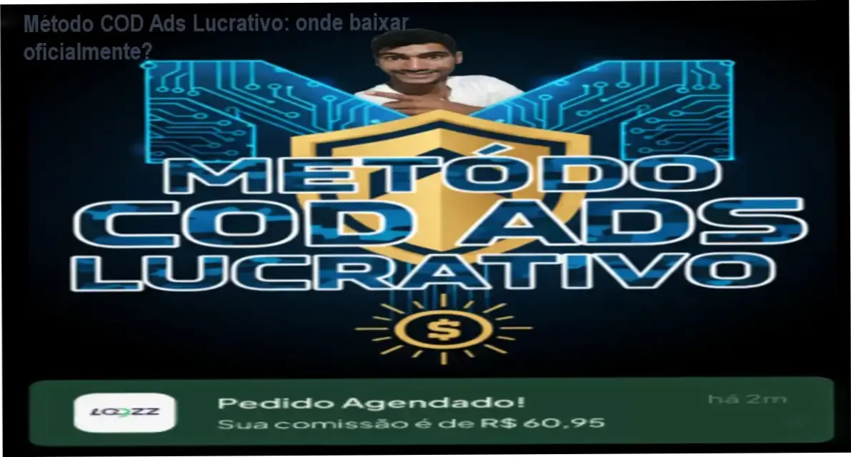 Página mostrando onde baixar oficialmente o curso Método COD Ads Lucrativo