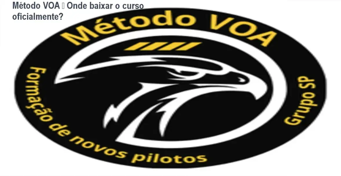 Tela mostrando a página oficial para download do curso Método VOA para Piloto Privado