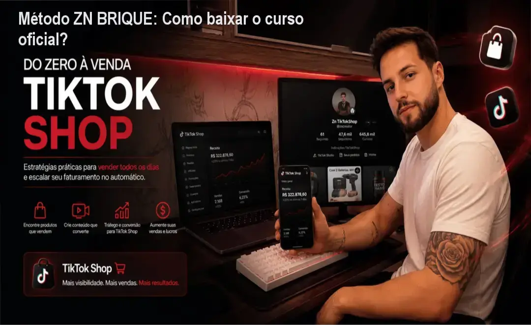 Captura de tela mostrando a página oficial de download do Método ZN BRIQUE