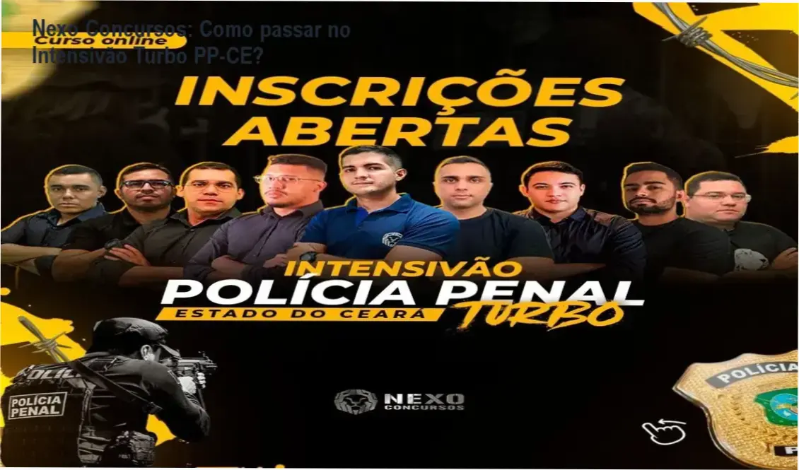 Tela do Intensivão Turbo da Nexo Concursos mostrando cronograma de metas diárias para a Polícia Penal do Ceará
