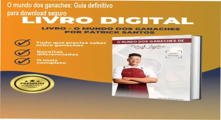 Capa do livro digital O mundo dos ganaches, destaque para receitas práticas de confeitaria