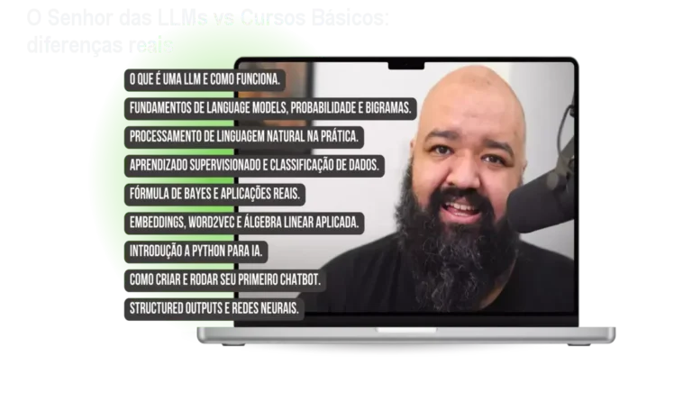 O Senhor das LLMs vs Cursos Básicos: diferenças reais 4 https://cursoss.com.br/nati-abreu-metodo-aplicado/ Imagem mostrando a experiência prática do curso O Senhor das LLMs, destacando a criação de soluções com IA